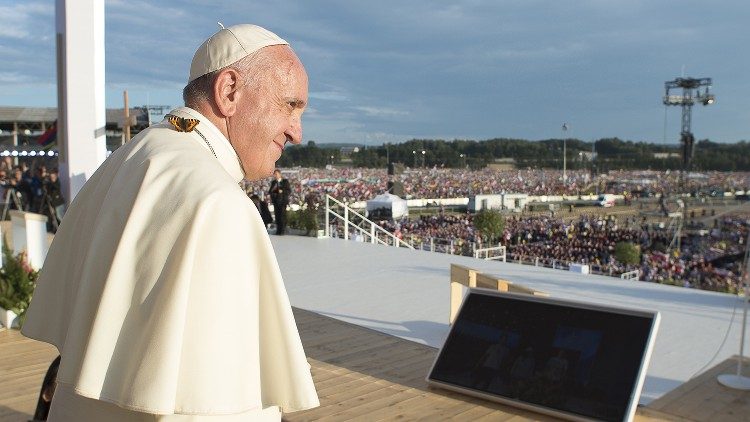 Papst Franziskus 2016 beim WJT in Krakau