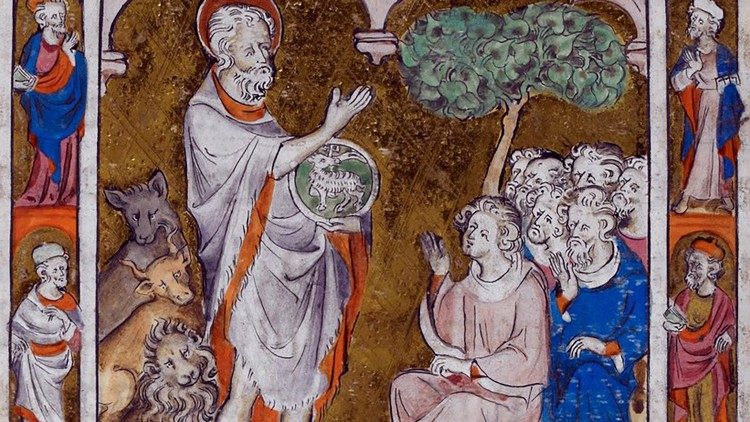 Naslednji dan je (Janez) zagledal Jezusa, da prihaja k njemu, in je rekel: »Glejte, Jagnje Božje, ki odjemlje greh sveta«.