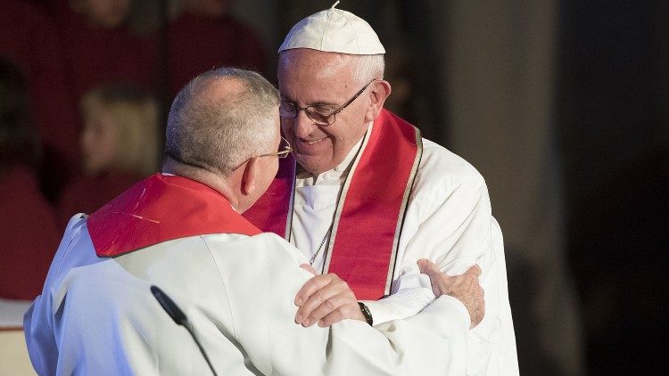 File photo of Pope Francis during ecumenical liturgy in Lund Cathedral in 2016