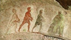 Vismennene på vei til Barnet. Fra Priscilla-katakombene i Roma