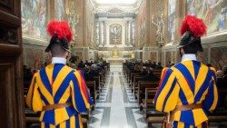 2021.03.26 Cappella Paolina in Vaticano, il Cardinale Pietro Parolin ha celebrato la messa per  l'Inaugurazione dell' Anno Giudiziario del Tribunale dello Stato della Città del Vaticano.