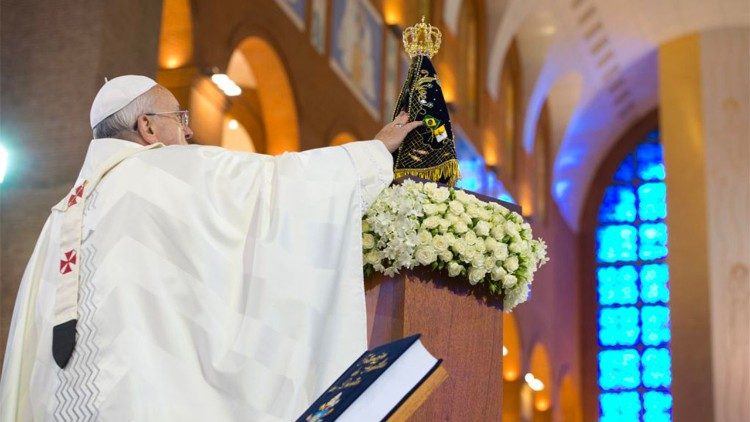 Papa Francisc în vizită la Casa da Mãe Aparecida, 12.10.2021  (Fotografie din arhivă) 