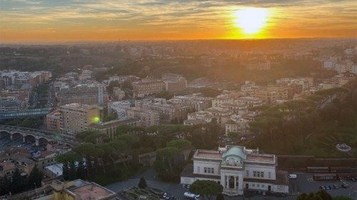 Vogelperspektive auf das Governatorat in den Vatikanischen Gärten