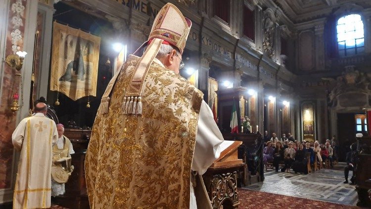 Eine sogenannte G&ouml;ttliche Liturgie in der Abtei St. Nilus - Aufnahme von 2022