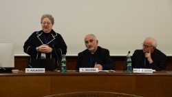 La presidente della Fidae, Virginia Kaladich, durante l'Assemblea della Federazione delle scuole cattoliche