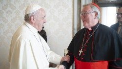 Pope Francis meets with Cardinal Jean-Claude Hollerich on 14 February