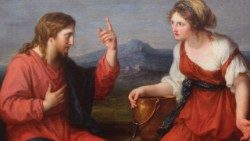  இயேசுவும் சமாரியப் பெண்ணும் சந்திக்கும் காட்சி 