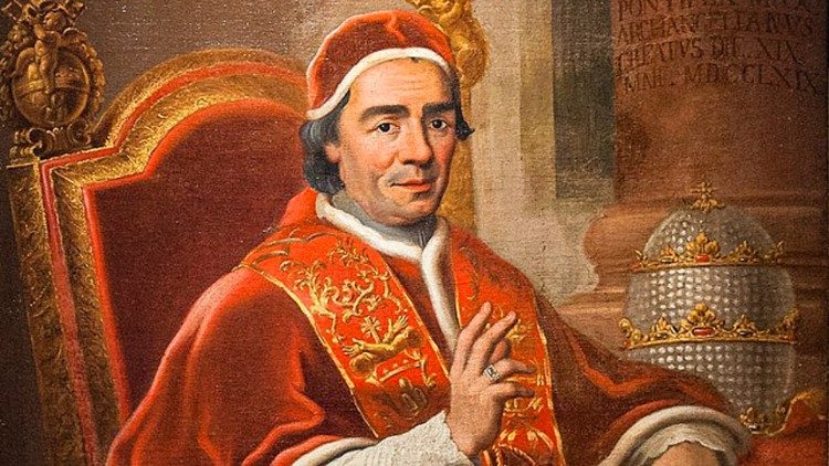 Popiežius Klemensas XIV 1773 m. panaikinto jėzuitų odino Romos kolegiją perdavė savo vyskupijai