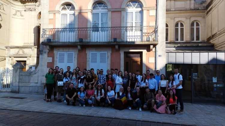 En peregrinación con algunos jóvenes