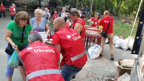 File photo of Caritas Ukraine solidarity operations in war zones