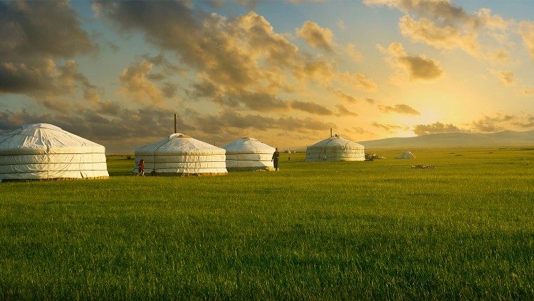 Eine mongolische Graslandschaft