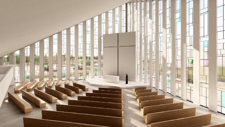 Būsimos bažnyčios vidaus erdvės vizualizacija