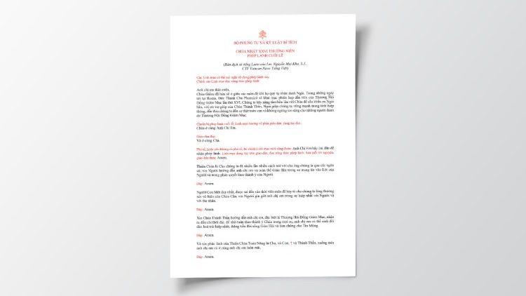 2023.09.21 La traduzione nella lingua vietnamita di Benedictio Sollemnis per la Messa pregando per il Sinodo