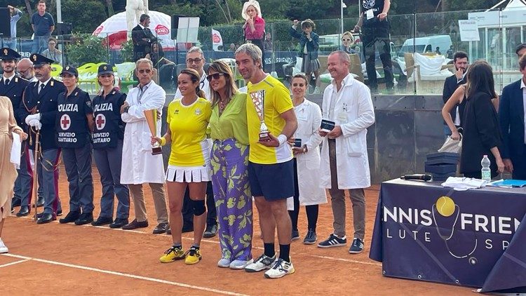 Vencedores de Padel Barbara Salvucci e Fabrizio Peloni, no Foro Itálico