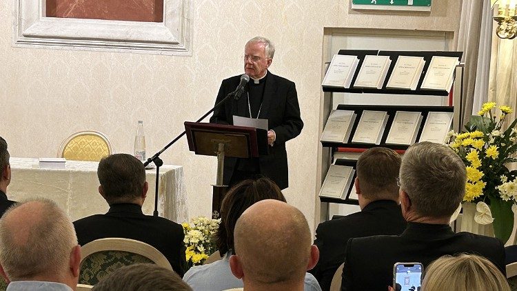 Abp Marek Jędraszewski podczas rzymskiej prezentacji Dzieł Teologicznych Karola Wojtyły