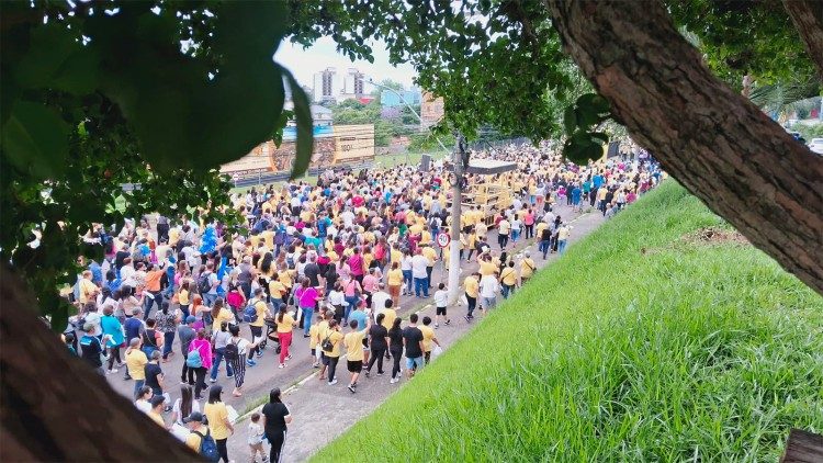 Romeiros carregam capelinhas em Procissão