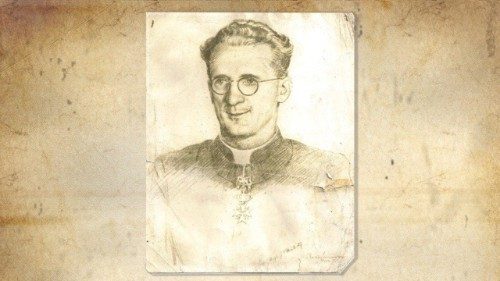 Znaczek na cześć watykańskiego kapłana, kt&oacute;ry ratował Żyd&oacute;w