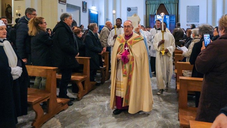 Un momento della celebrazione a La Storta