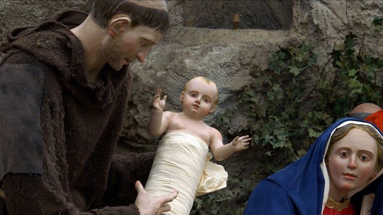 São Francisco segurando o Menino Jesus nos braços