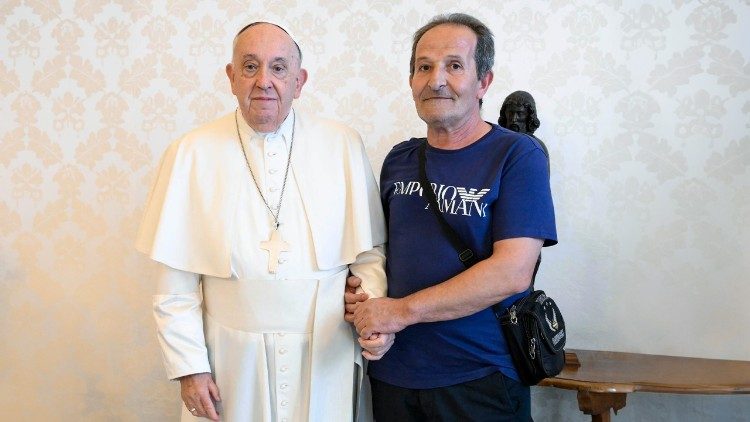 Beniamino Zuncheddu na audiencji u Papieża Franciszka