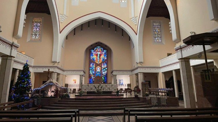 L'intérieur de la cathédrale de Rabat, avant l'ouverture de l'année jubilaire. 