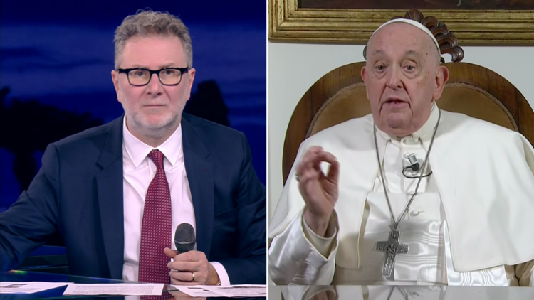 Il Papa durante l'intervista a "Che tempo che fa"