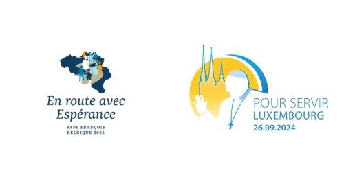 Les logos et devises du voyage du Pape au Luxembourg et en Belgique