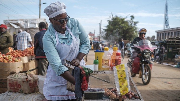 Distribuição de comida na rua