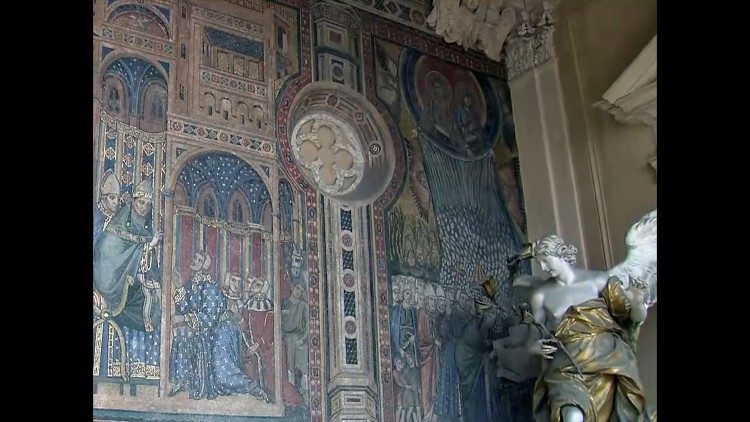 Particolare dei mosaici di Filippo Rusuti nella Loggia delle Benedizioni