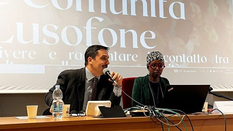 Prof. Giorgio de Marchis com a escritora ítalo-somali, Igiaba Scego