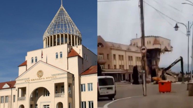 Արցախի Ազգային Ժողովի պալատը քանդուած