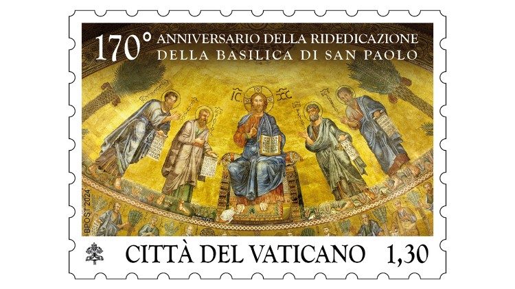 Francobollo e annullo postale speciale per il 170° anniversario della ridedicazione della Basilica di San Paolo