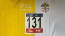 Il numero di gara di Athletica Vaticana agli Europei di ciclismo in Belgio 