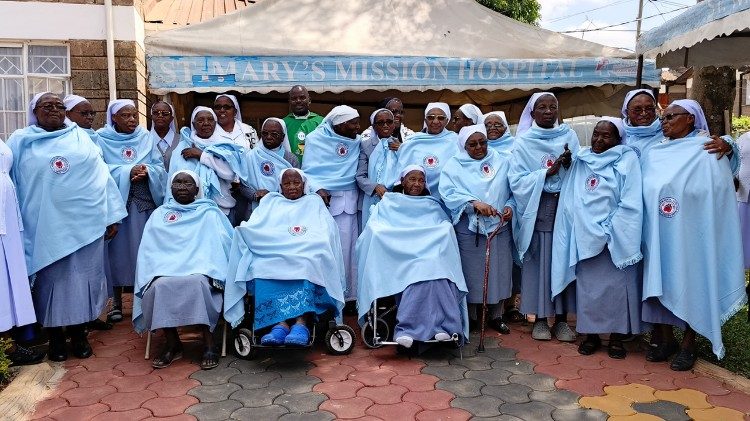 Some of the elderly Assumption Sisters in Nairobi mark the World Day for Grandparents and the Elderly