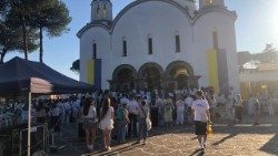 Jóvenes ucranianos en Roma