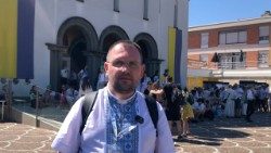 Bishop Maksym Ryabukha from the Exarchate of Donetsk in Ukraine, just 18 miles from the front line