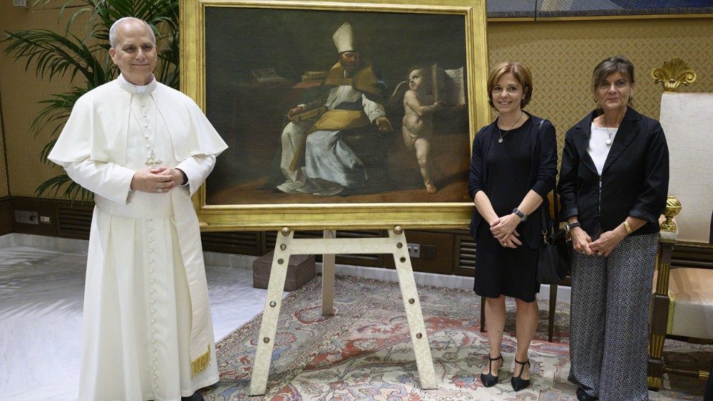 Um momento da audiência na sala anexada à Sala Paulo VI