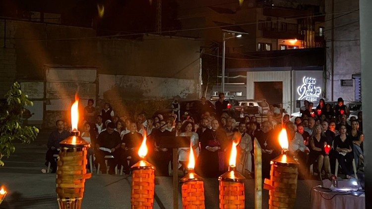 Prayer vigil in Beirut, Lebanon, five years after the port explosion