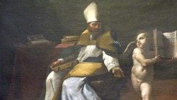 Sant'Agostino e un angelo. Il quadro consegnato al Papa dai Musei Vaticani
