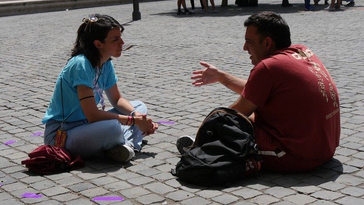 Uno dei dialoghi durante il laboratorio "Rompi il Cerchio"