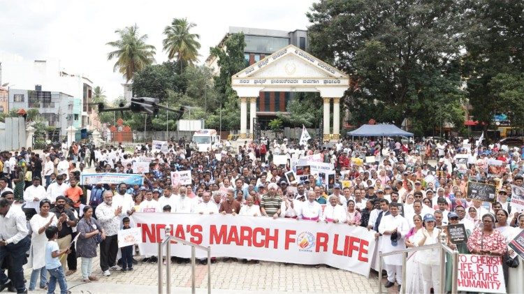 Thousands join India’s March for Life in Bangalore, holding banners and placards to stand for the dignity of every human life