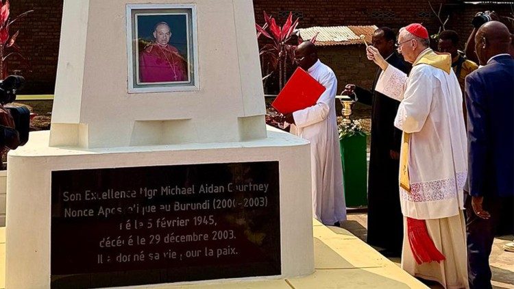 Cardinal Pietro Parolin at the inauguration of the memorial of H.E. Mons. Michael Aidan Courtney at the Apostolic Nunciature.