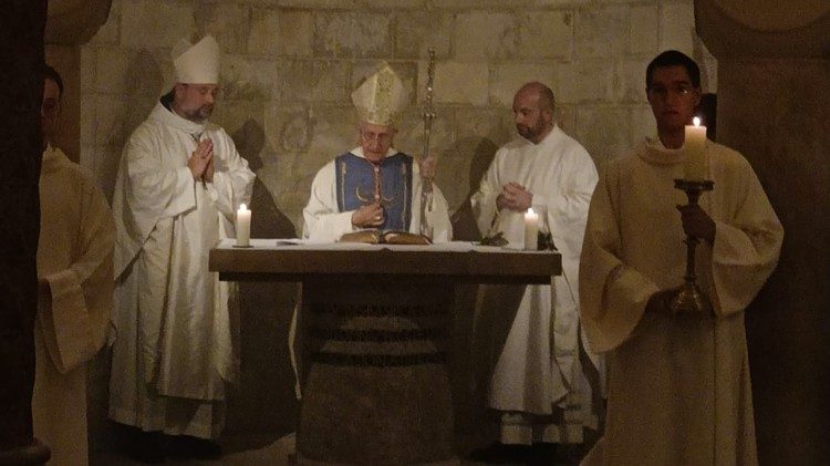 Il cardinale Filoni durante la celebrazione