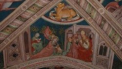 Pietro Gagliardi, Santa Monica consolata da un vescovo, 1854-1868, affresco, Roma, Basilica di Sant’Agostino