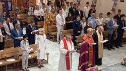 Molitveni susret za mir u organizaciji Veleposlanstva Ukrajine u Sjevernoj Makedoniji, prigodom proslave Dana neovisnosti Ukrajine, u katedrali Presvetog Srca Isusova u Skopju 