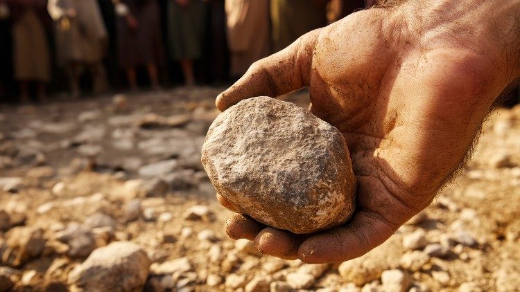 2025.04.02 Jesus woman adultery rock in hand