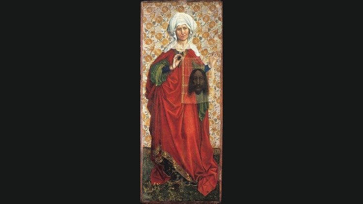 Santa Veronica con il sudario, Maestro di Flémalle, Robert Campin, ca. 1428-1430, (Francoforte)