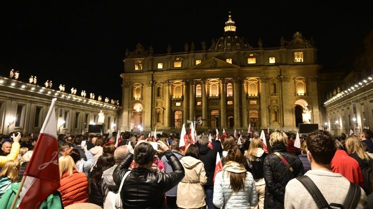 Evening prayer vigil for anniversary of the passing of Pope St. John Paul II