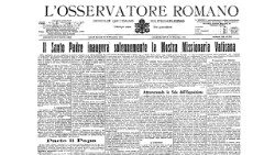 Žinia apie parodos atidarymą dienraščio „L’Osservatore Romano” pirmajame  puslapyje