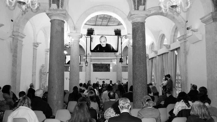 Um dos intervientes on line, no encontro de Roma